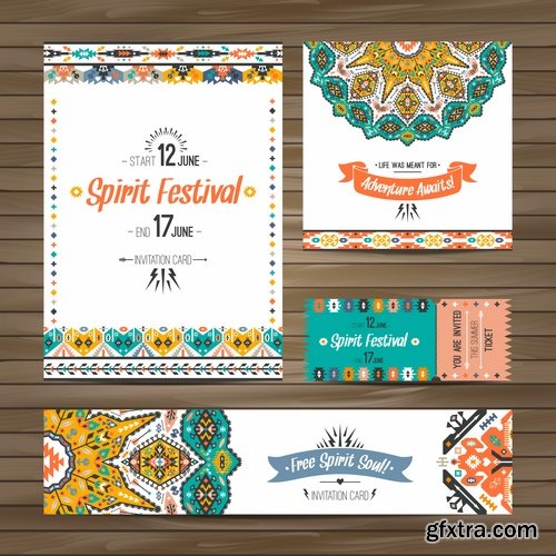 Collection invitation card flyer banner mandala drawing ornamental decorative frame 25 EPS