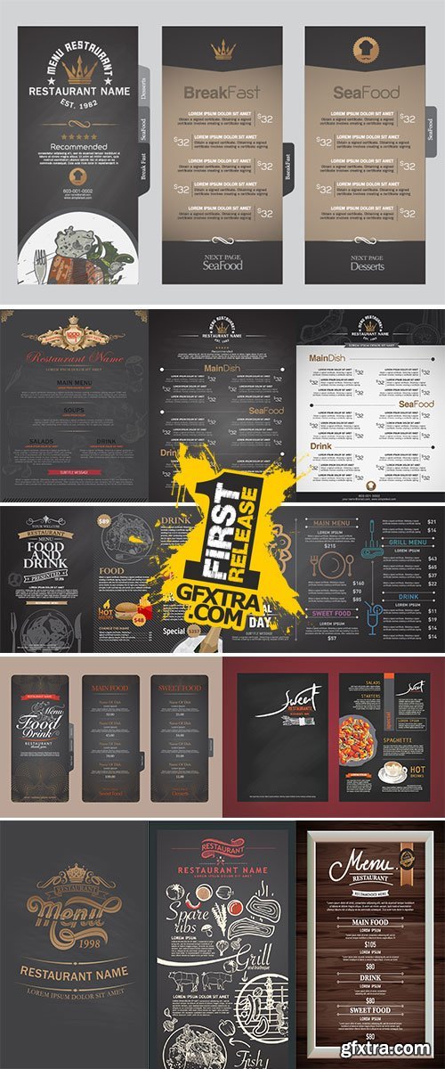 Menus are designed exquisitely beautiful, stylish and easy to use Stock vectors