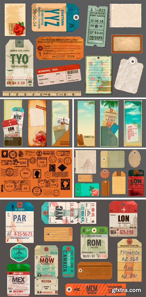 CM 1108410 - Vintage Travel Mega Pack, Vector