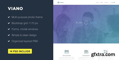 ThemeForest - Viano — Portfolio PSD Theme 11828772