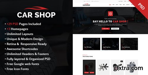 ThemeForest - Car Shop - Ecommerce PSD Template 15499654