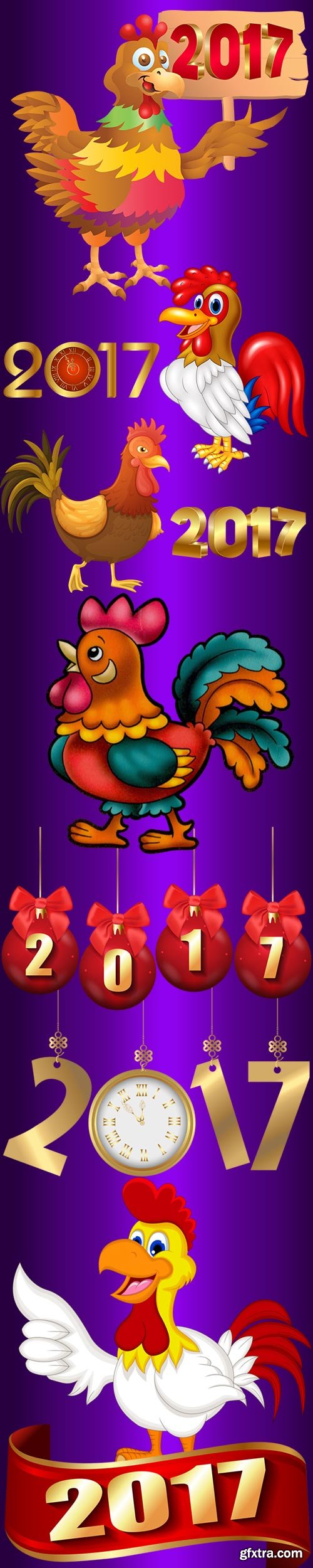 The symbol of the new year 2017 rooster