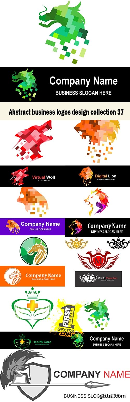 Abstract business logos design collection 37