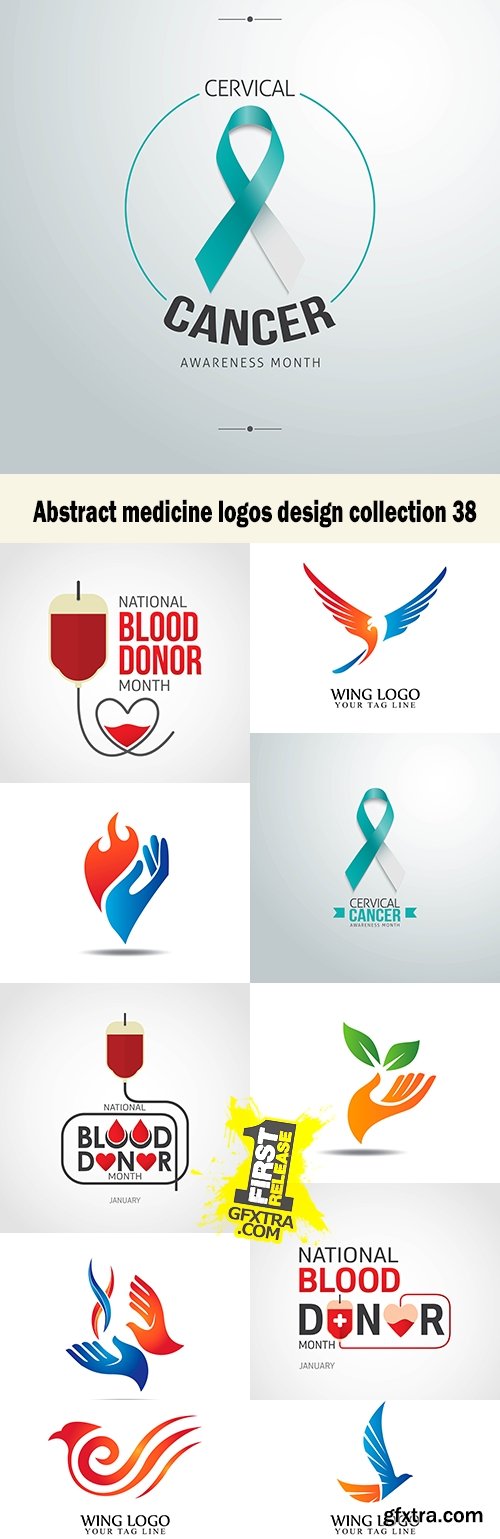 Abstract medicine logos design collection 38