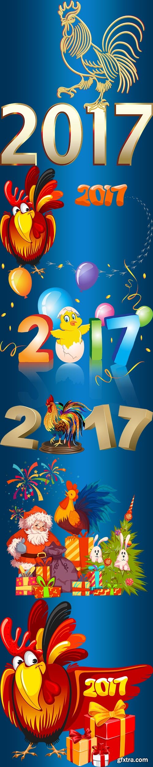 The symbol of the new year 2017 rooster 3