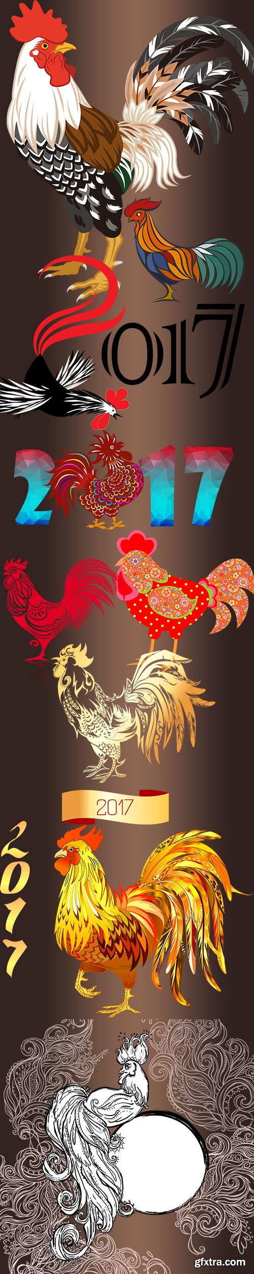 The symbol of the new year 2017 rooster 6