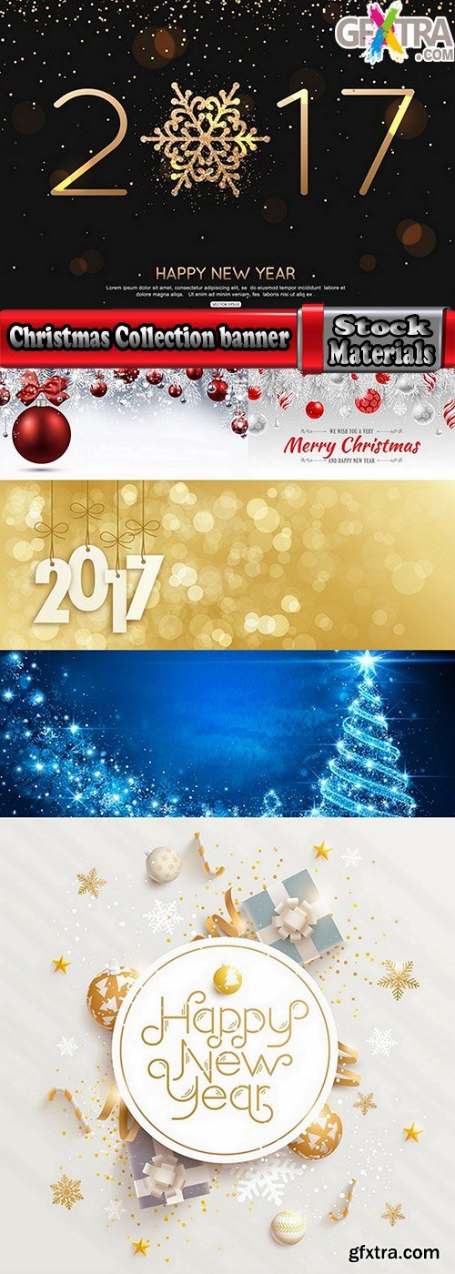 Christmas Collection of Christmas banner panorama advertising flyer invitation card 6 EPS