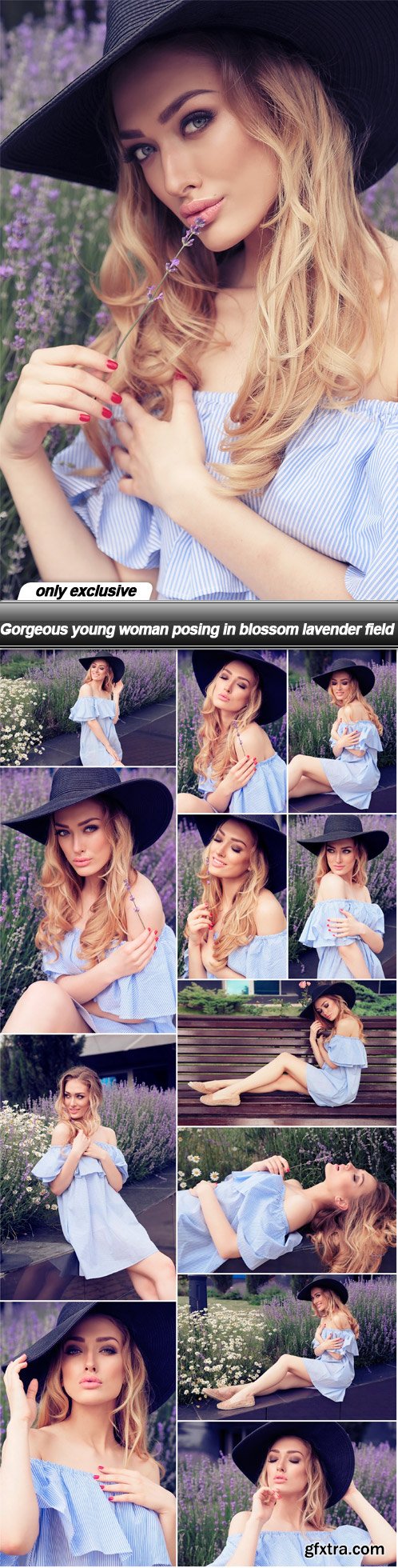 Gorgeous young woman posing in blossom lavender field - 13 UHQ JPEG