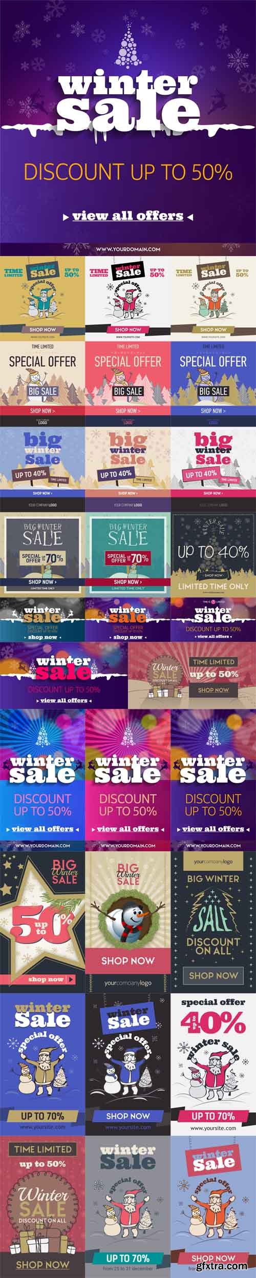 Vector Set - Winter Sale Social Network Banners 2