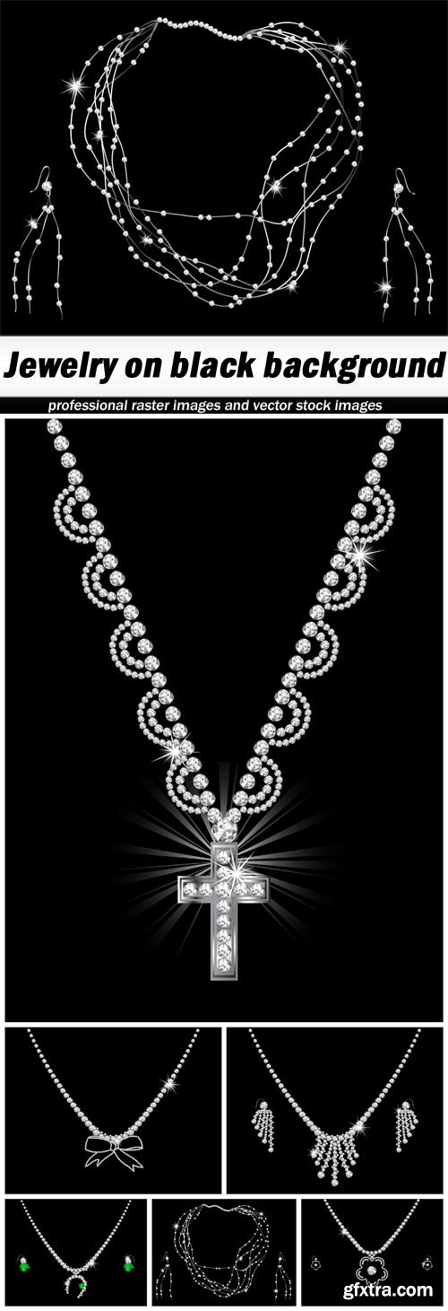 Jewelry on black background - 6 EPS