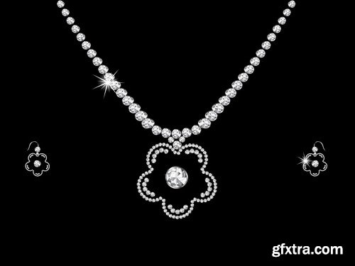 Jewelry on black background - 6 EPS