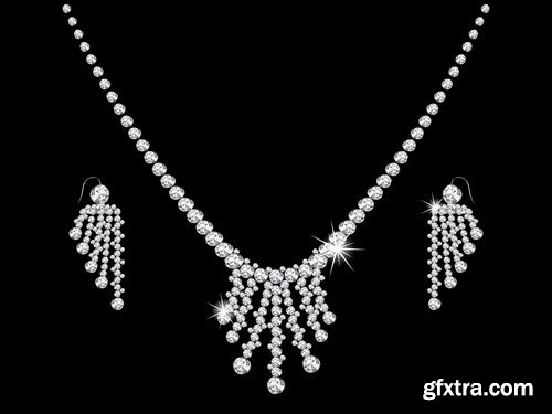 Jewelry on black background - 6 EPS