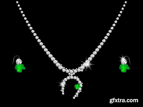 Jewelry on black background - 6 EPS