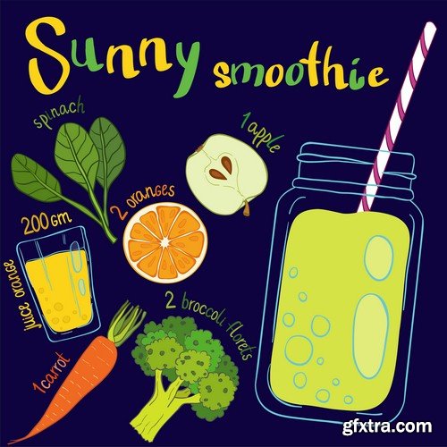 Smoothies illustration - 6 EPS