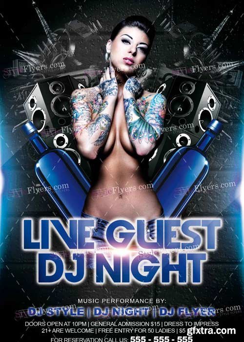 Live Guest Dj Night PSD V14 Flyer Template