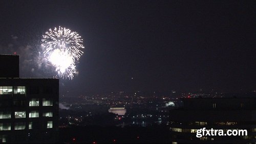 Fireworks show lighting up dc at night