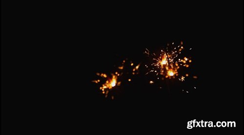 Slow motion sparklers in the dark