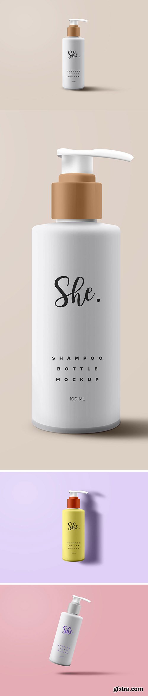 PSD Mock-Ups - Shampoo Bottle Packaging