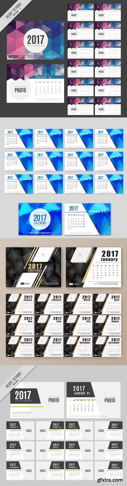 2017 Calendars Design Vector [AI/EPS]