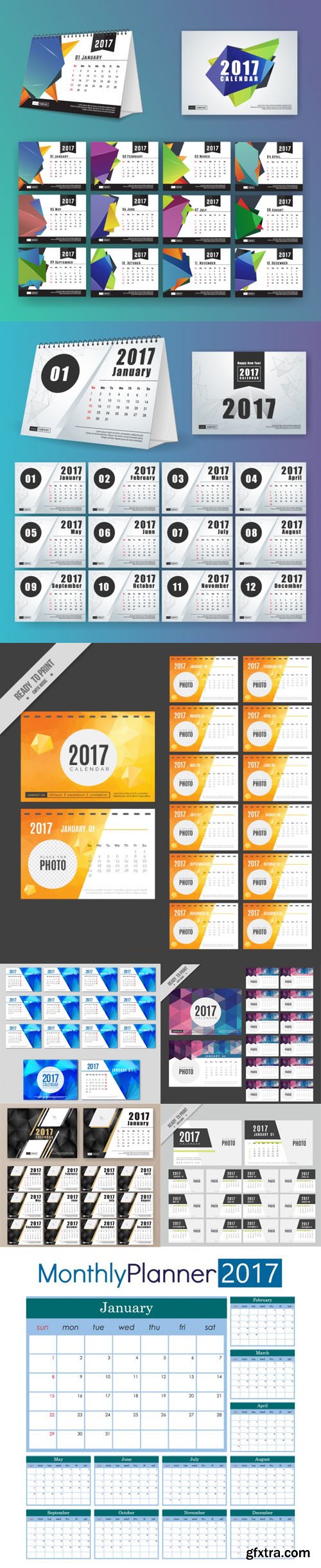 2017 Calendars Design Vector [AI/EPS]