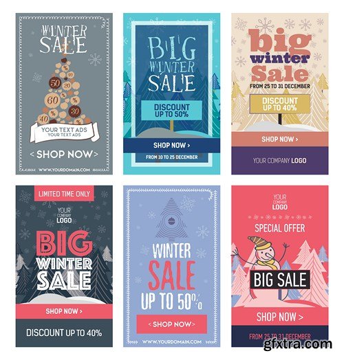 Christmas Winter Poster Sale - 12 Vector