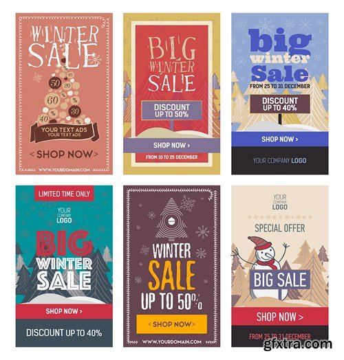 Christmas Winter Poster Sale - 12 Vector