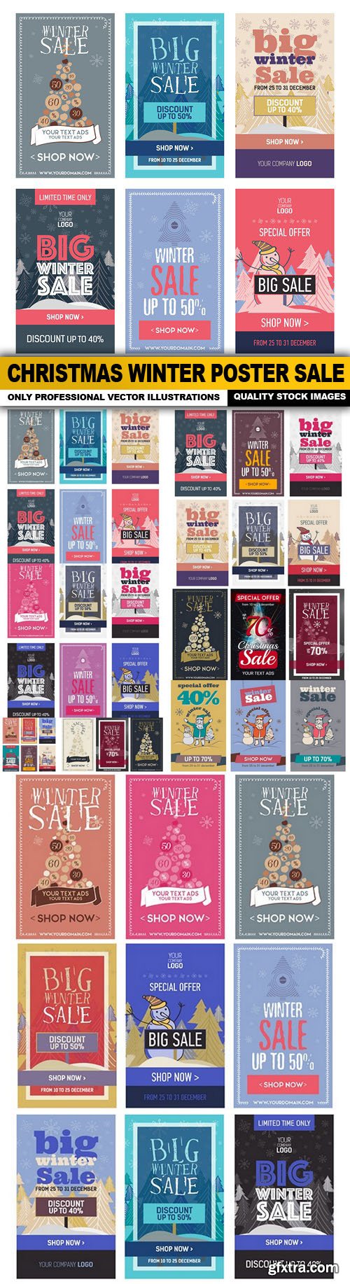 Christmas Winter Poster Sale - 12 Vector