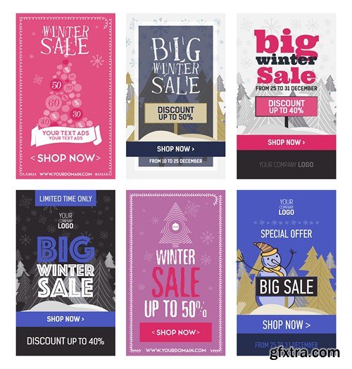 Christmas Winter Poster Sale - 12 Vector