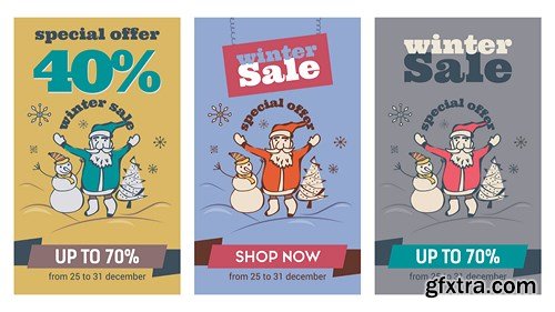 Christmas Winter Poster Sale - 12 Vector