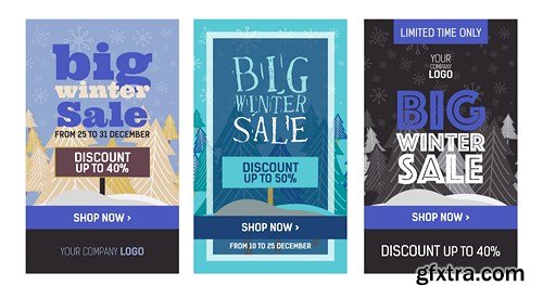 Christmas Winter Poster Sale - 12 Vector