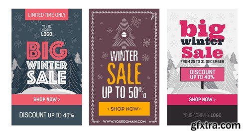 Christmas Winter Poster Sale - 12 Vector