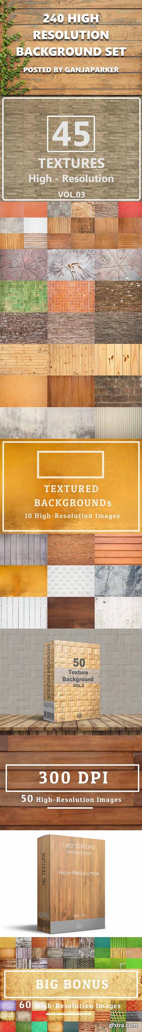 Textures - 240 High Resolution Background Set