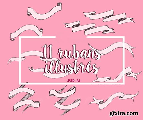 Ai, PSD Vector Rubans And Ribbons Illustration