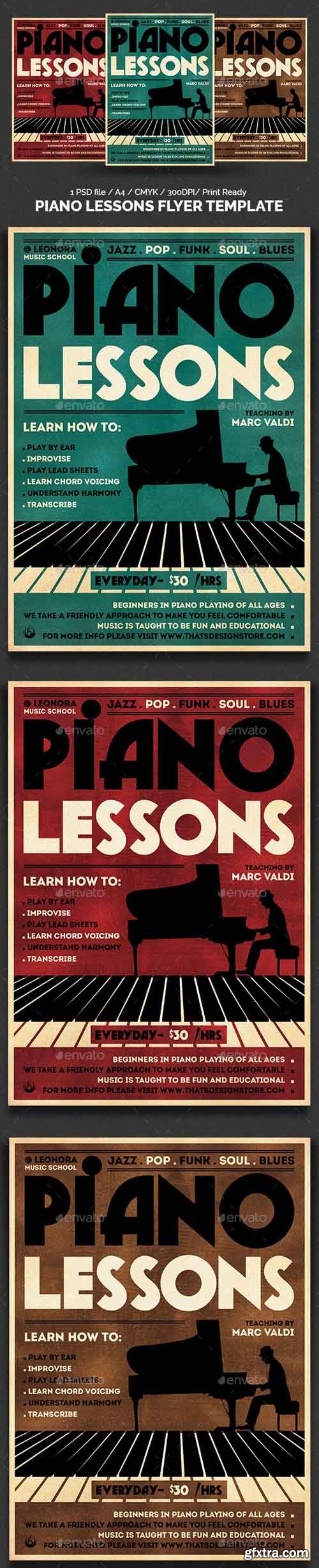 GR - Piano Lessons Flyer Template 13922819