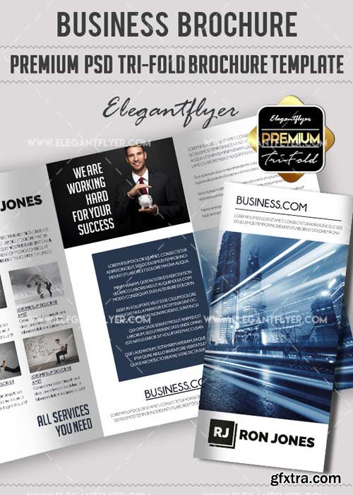 Business Premium Tri-Fold PSD V14 Brochure Template