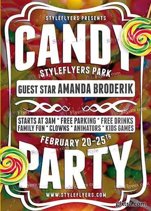 Candy Party PSD V4 Flyer Template