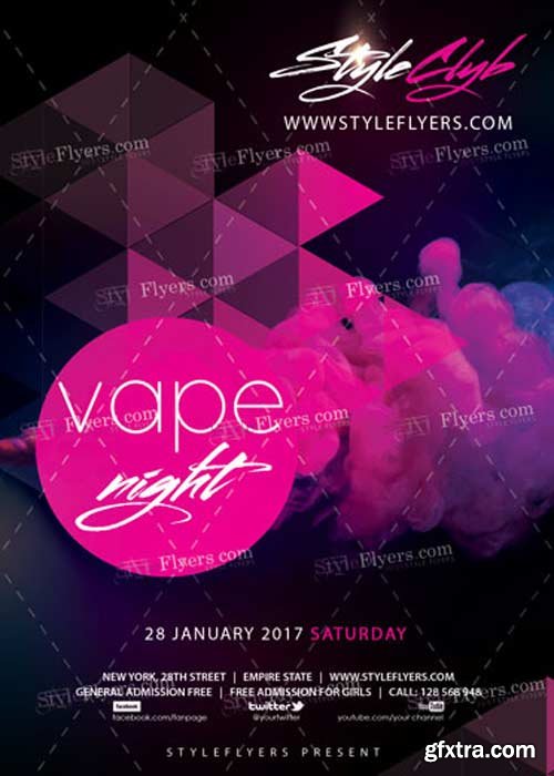 Vape Night PSD V13 Flyer Template