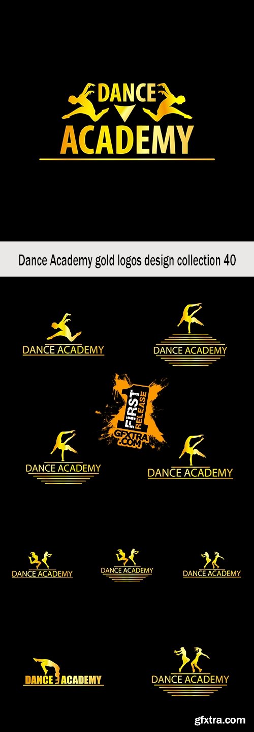 Dance Academy gold logos design collection 40