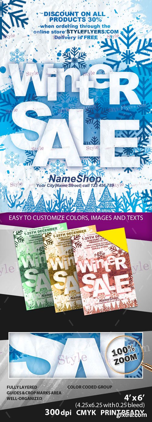 Winter Sale PSD Flyer Template