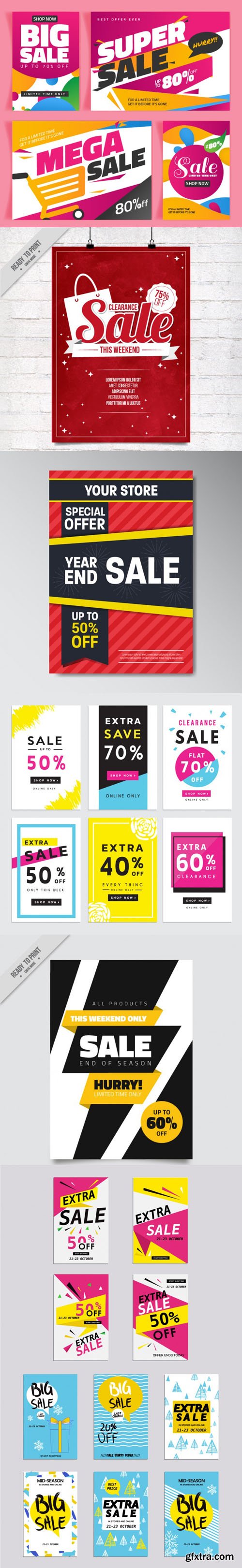 Collection of Sales Cards & Brochures in Vector [7 Templates]