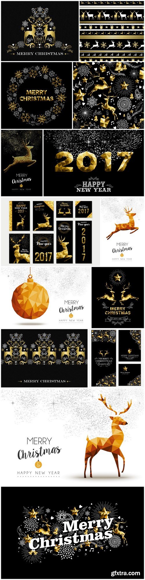 Gold Christmas Elements of Design 2 - 14xEPS