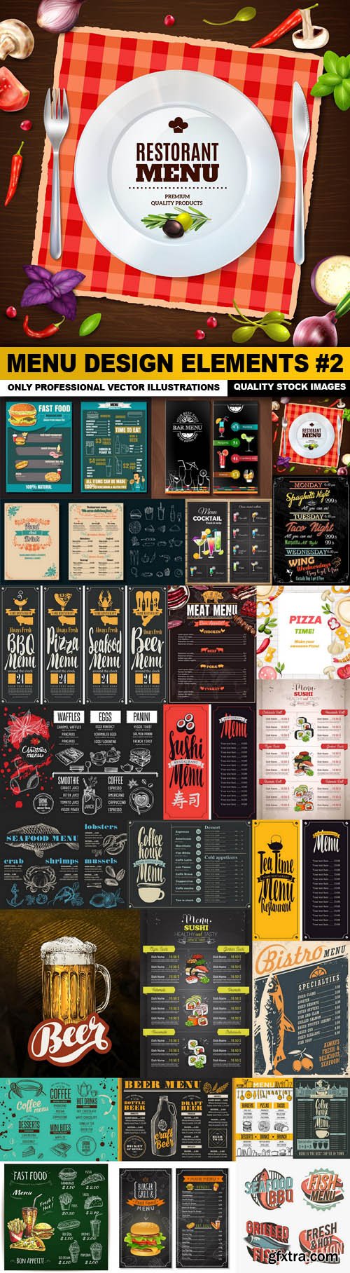 Menu Design Elements #2 - 25 Vector