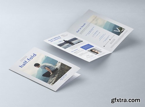 Half Fold PSD 8-5x11 Inch Mockup