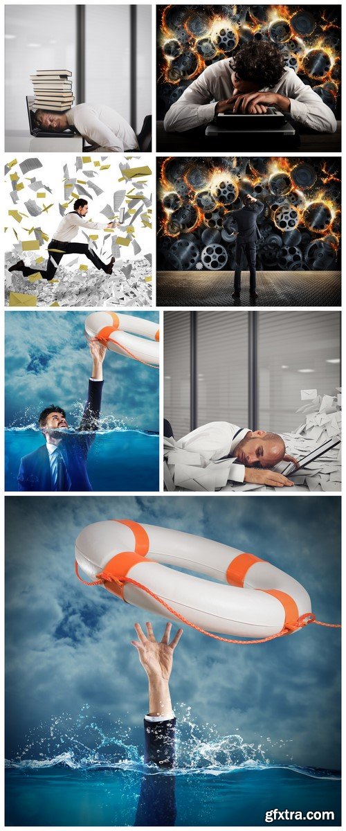 The concept of fatigue Help businessmen falls 7X JPEG