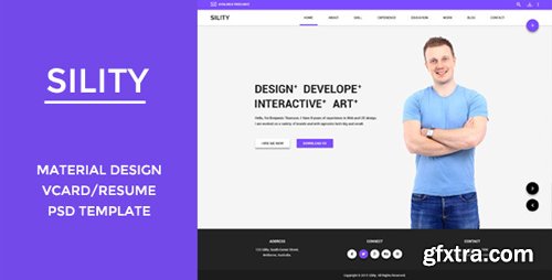 ThemeForest - Sility - Material Design Vcard & CV PSD Template 10747563