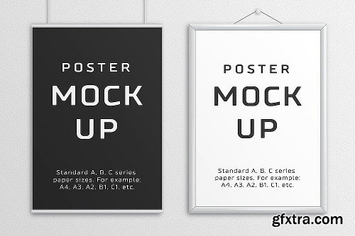 CreativeMarket Poster Mock Up – A/B/C Paper Sizes 1122951