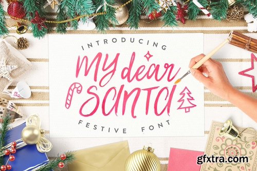 CreativeMarket 'My Dear Santa' Magical Font + BONUS 1100617