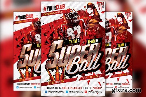 CreativeMarket Super Bowl Flyer Template 1129130