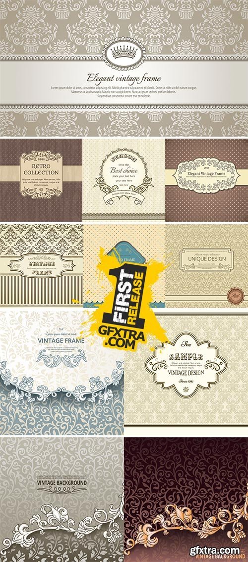 Vintage background with retro pattern Stock