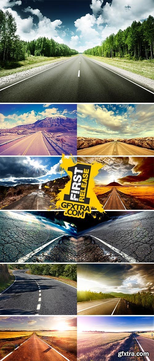 Adventures and road trips, Sunset and travel concept Stock Image